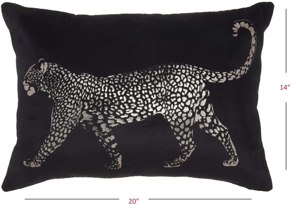 Black Leopard Lumbar Pillow - Homeroots - Flyclothing LLC