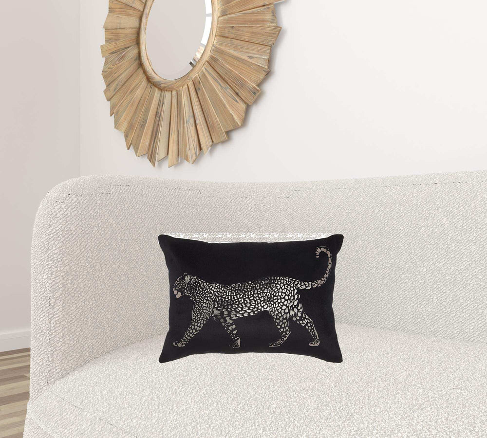 Black Leopard Lumbar Pillow - Homeroots - Flyclothing LLC