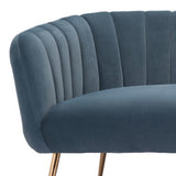 70" Gray Velvet Sofa With Gold Legs - Homeroots - Flyclothing LLC