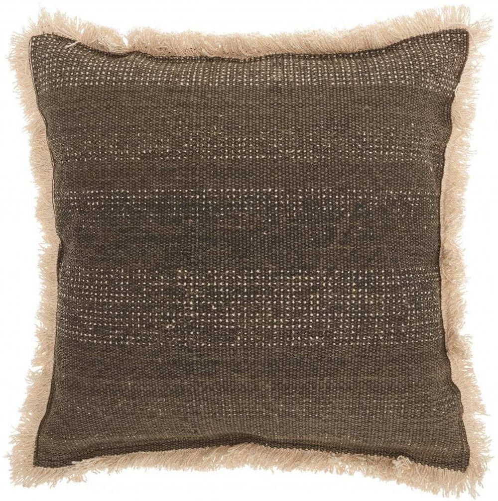 Textured Cotton Charcoal Accent Throw Pillow - Homeroots - Flyclothing LLC