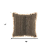 Textured Cotton Charcoal Accent Throw Pillow - Homeroots - Flyclothing LLC