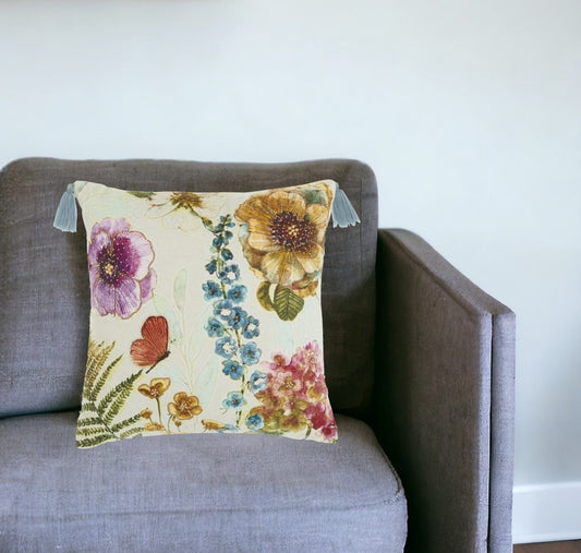 18" Multicolor Cotton Throw Pillow - Homeroots