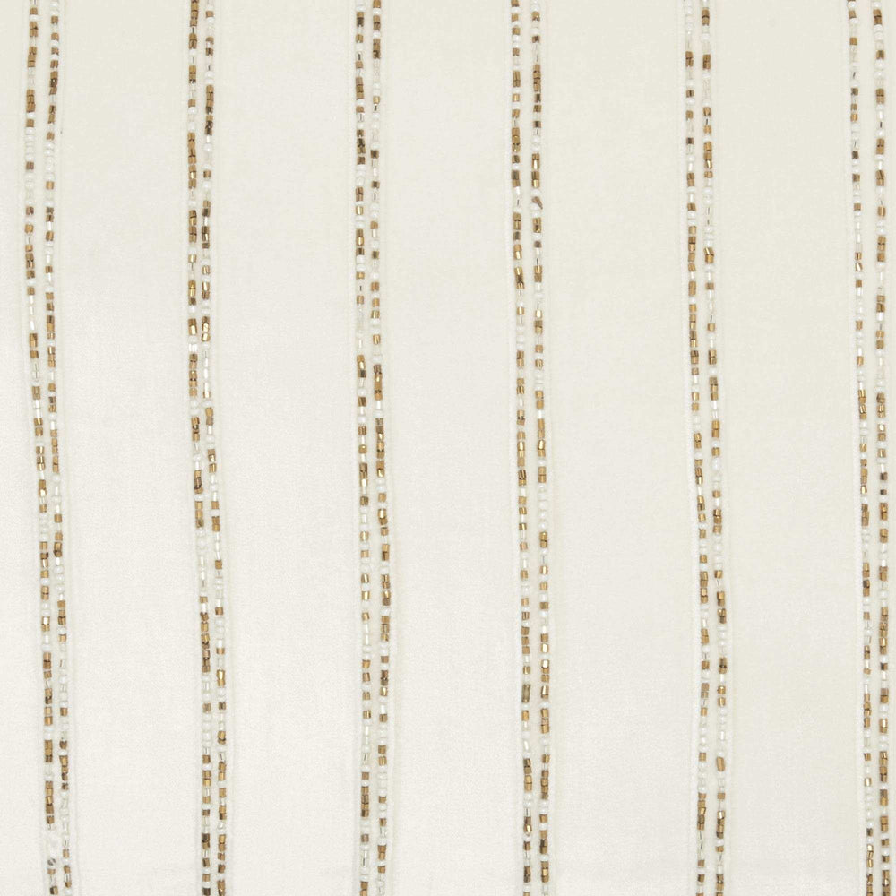 Glam Ivory And Gold Accent Throw Pillow With Beaded Details - Homeroots - Flyclothing LLC