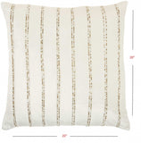 Glam Ivory And Gold Accent Throw Pillow With Beaded Details - Homeroots - Flyclothing LLC