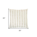 Glam Ivory And Gold Accent Throw Pillow With Beaded Details - Homeroots - Flyclothing LLC