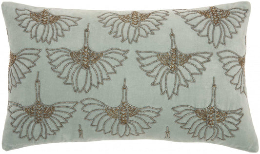 Brilliant Celadon Blue Lumbar Pillow - Homeroots - Flyclothing LLC