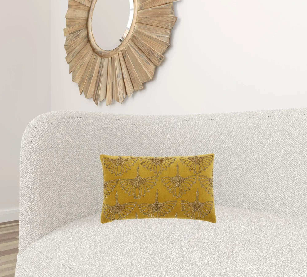 Brilliant Gold Lumbar Pillow - Homeroots - Flyclothing LLC
