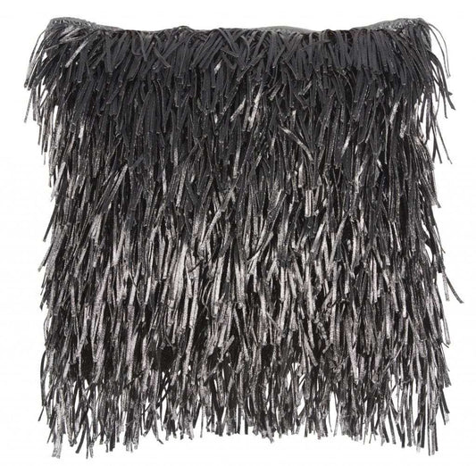 Unique Pewter Grey Shag Accent Pillow - Homeroots - Flyclothing LLC