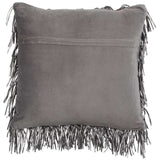 Unique Pewter Grey Shag Accent Pillow - Homeroots - Flyclothing LLC