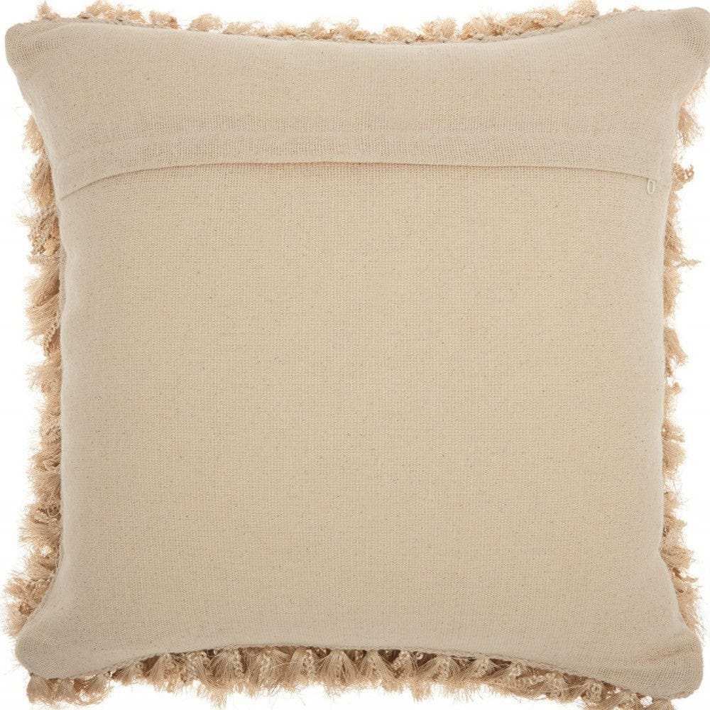 Soft Beige Shag Accent Pillow - Homeroots - Flyclothing LLC