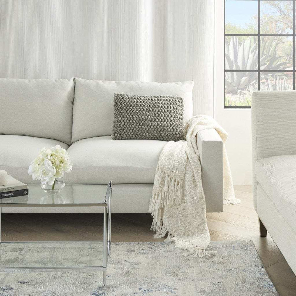 Dark Gray Knotted Detail Lumbar Pillow - Homeroots - Flyclothing LLC