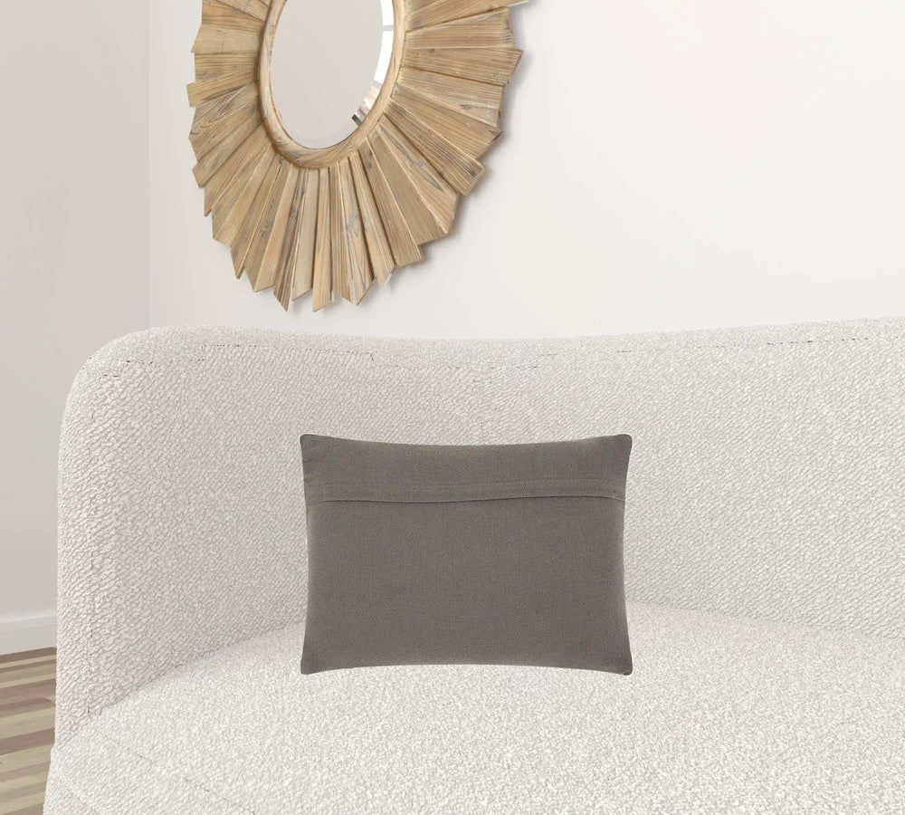 Dark Gray Knotted Detail Lumbar Pillow - Homeroots - Flyclothing LLC
