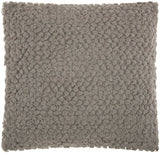 Curly Loops Light Gray Wool Cotton Blend Throw Pillow - Homeroots - Flyclothing LLC