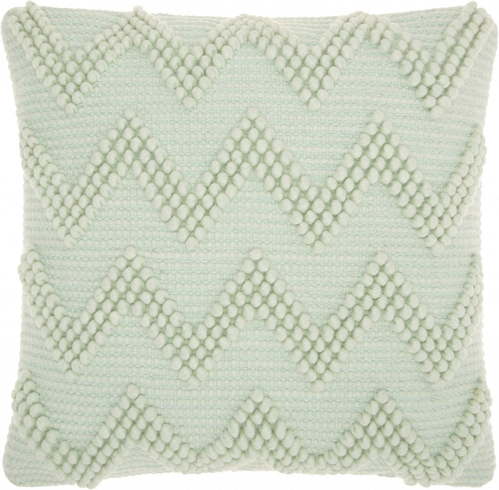 Boho Seafoam Green Textural Chevron Throw Pillow - Homeroots - Flyclothing LLC