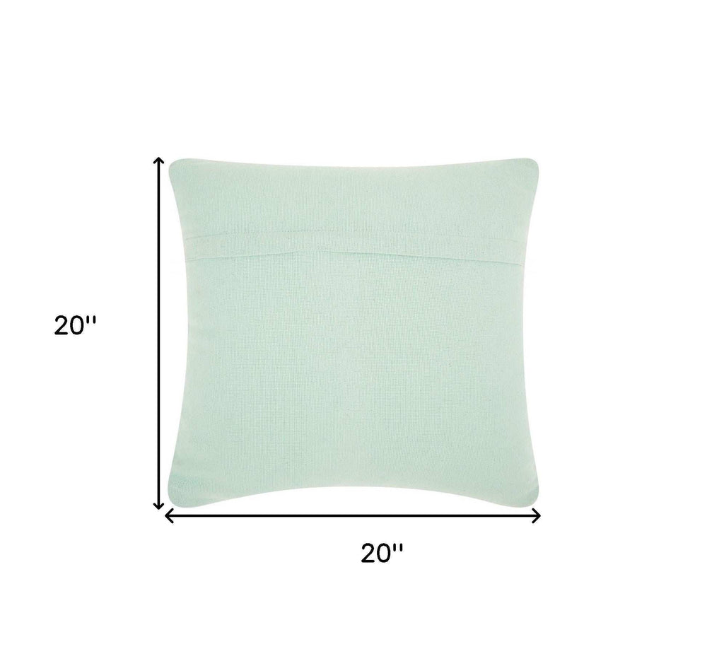 Boho Seafoam Green Textural Chevron Throw Pillow - Homeroots - Flyclothing LLC