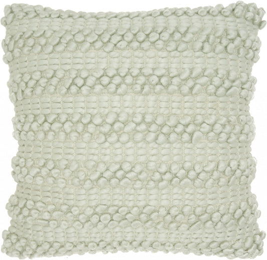20" Mint Green Striped Throw Pillow With Texture - Homeroots