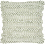 20" Mint Green Striped Throw Pillow With Texture - Homeroots - Flyclothing LLC
