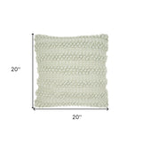 20" Mint Green Striped Throw Pillow With Texture - Homeroots - Flyclothing LLC