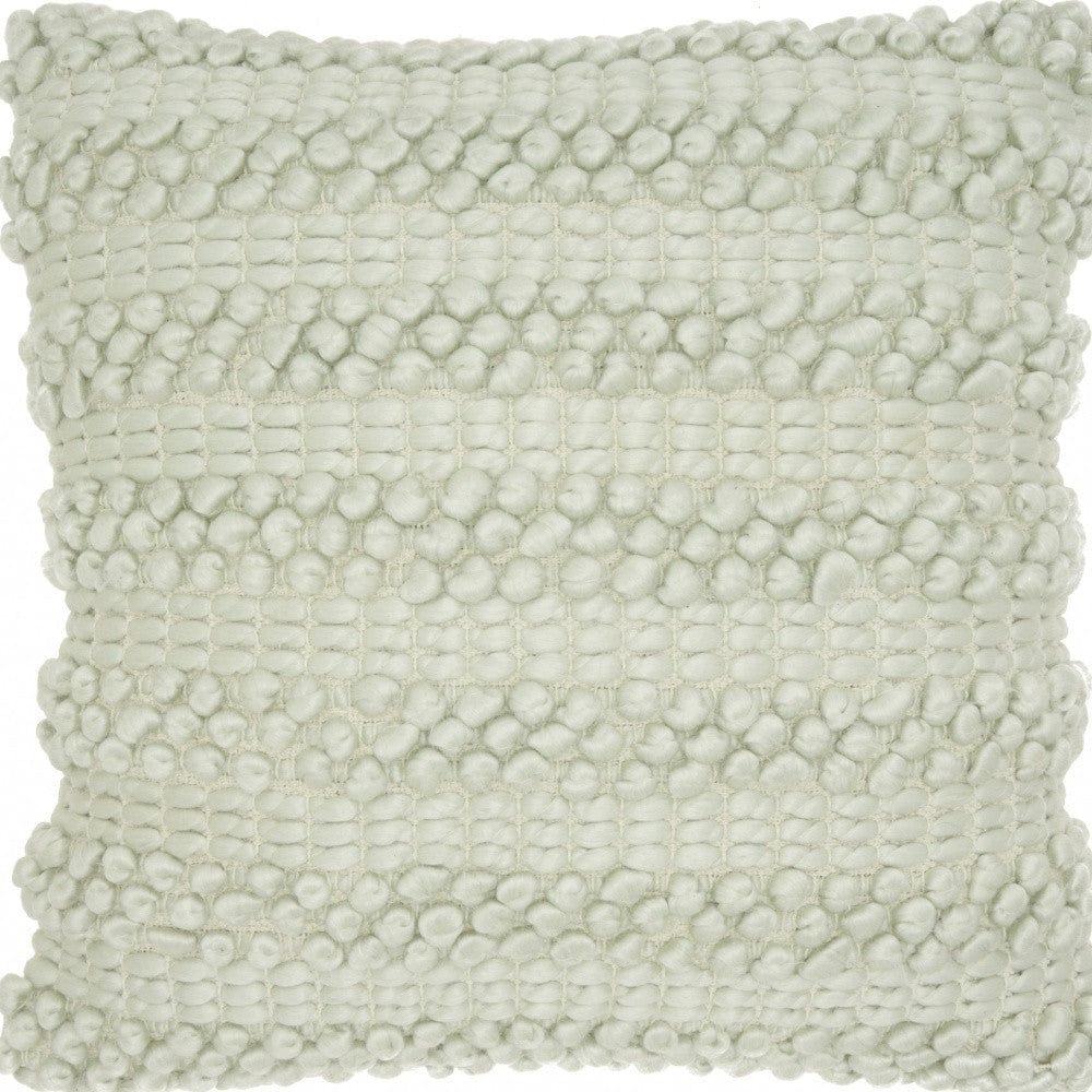 20" Mint Green Striped Throw Pillow With Texture - Homeroots - Flyclothing LLC