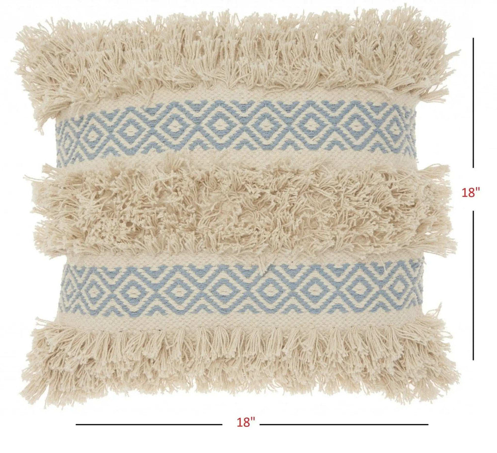 Blue Diamond Patterned Throw Pillow - Homeroots - Flyclothing LLC