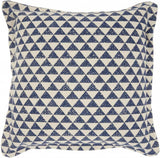 Indigo And Ivory Triangle Design Throw Pillow - Homeroots - Flyclothing LLC