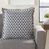 Indigo And Ivory Triangle Design Throw Pillow - Homeroots - Flyclothing LLC