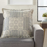 Indigo And Ivory Geometric Throw Pillow - Homeroots - Flyclothing LLC