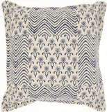 Indigo And Ivory Floral Waves Throw Pillow - Homeroots - Flyclothing LLC