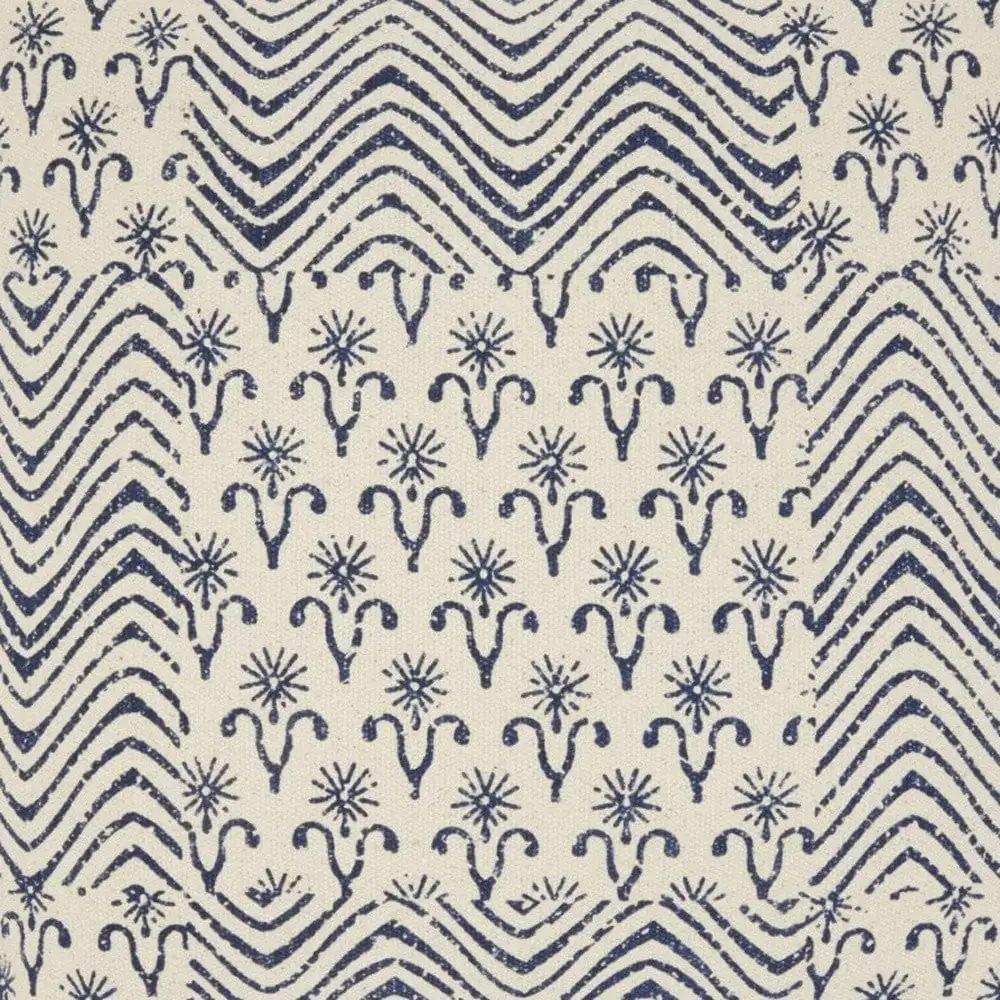 Indigo And Ivory Floral Waves Throw Pillow - Homeroots - Flyclothing LLC