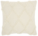 Ivory Textured Lattice Throw Pillow - Homeroots - Flyclothing LLC