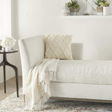 Ivory Textured Lattice Throw Pillow - Homeroots - Flyclothing LLC