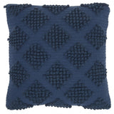 18" Navy Blue Textured Diamonds Throw Pillow - Homeroots - Flyclothing LLC