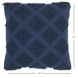 18" Navy Blue Textured Diamonds Throw Pillow - Homeroots - Flyclothing LLC