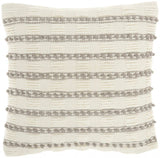 Light Gray And Ivory Textured Stripes Throw Pillow - Homeroots - Flyclothing LLC
