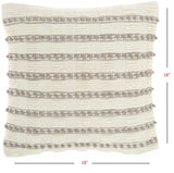 Light Gray And Ivory Textured Stripes Throw Pillow - Homeroots - Flyclothing LLC