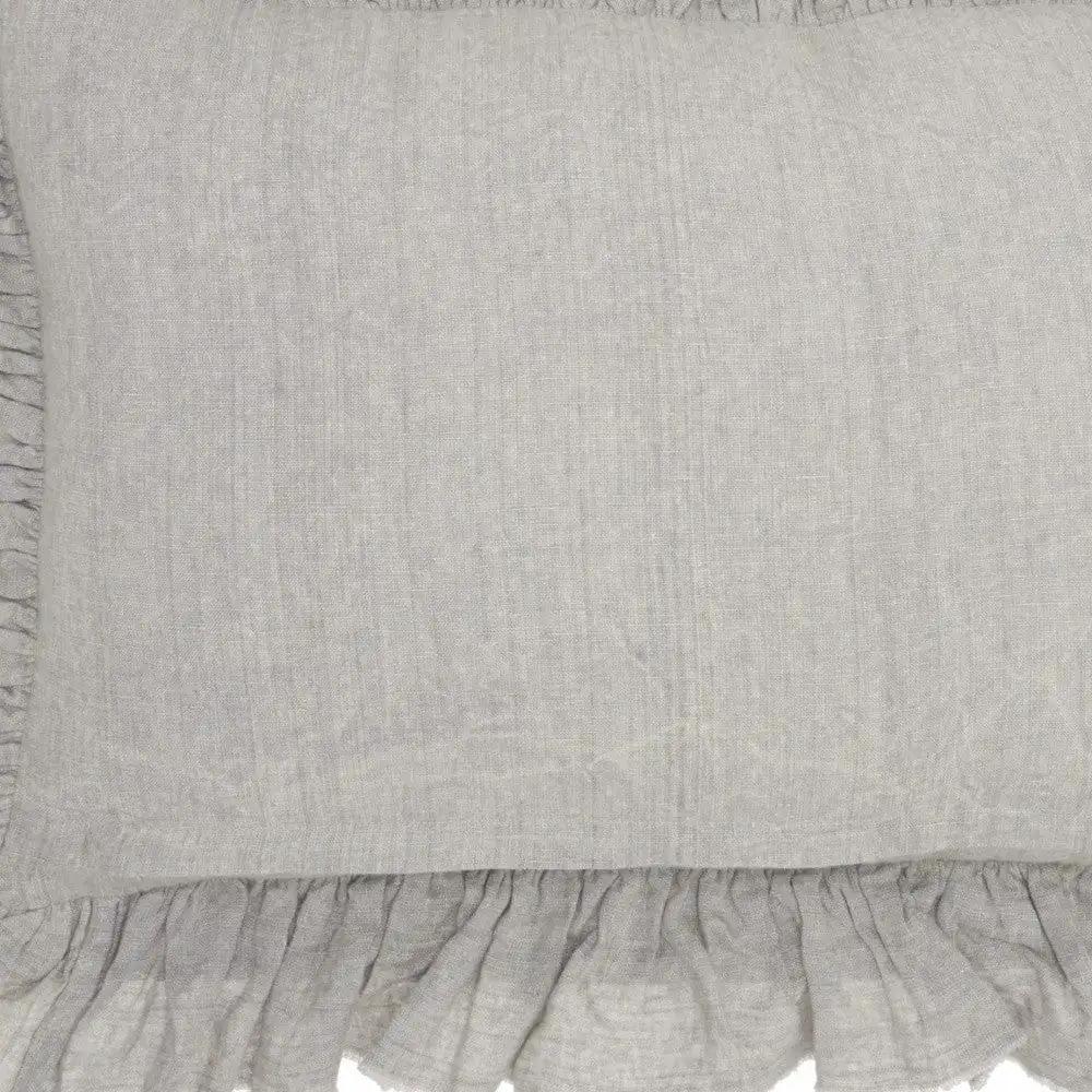 16" X 24" Gray Pillow With Ruffled Edges - Homeroots - Flyclothing LLC