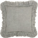 24" Light Gray Pillow With Ruffled Edges - Homeroots - Flyclothing LLC