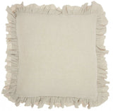 24" Beige Pillow With Ruffled Edges - Homeroots - Flyclothing LLC