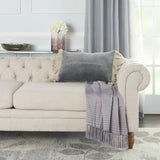 14" X 22" Steel Blue Pillow With Tassels Edges - Homeroots - Flyclothing LLC