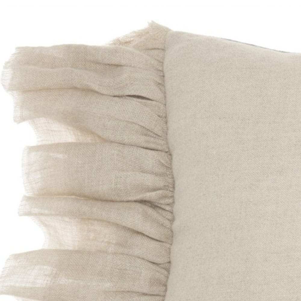 Wide Tasseled Marble Yellow Lumbar Pillow - Homeroots - Flyclothing LLC