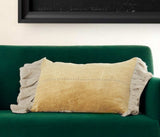 Wide Tasseled Marble Yellow Lumbar Pillow - Homeroots - Flyclothing LLC