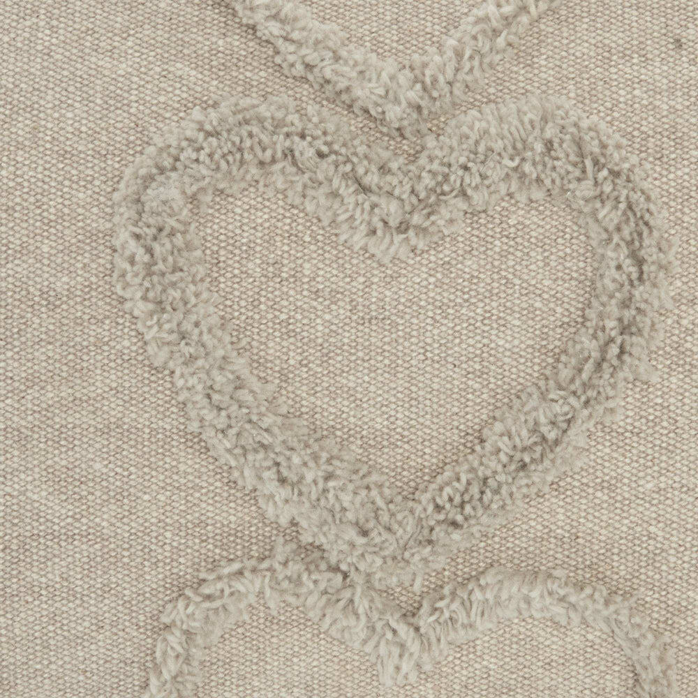 Whimsical Heart Detail Gray Lumbar Pillow - Homeroots - Flyclothing LLC