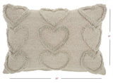 Whimsical Heart Detail Gray Lumbar Pillow - Homeroots - Flyclothing LLC