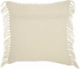 Tassel Detailed White Throw Pillow - Homeroots - Flyclothing LLC