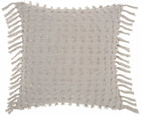 Tassel Detailed Gray Throw Pillow - Homeroots - Flyclothing LLC