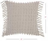 Tassel Detailed Gray Throw Pillow - Homeroots - Flyclothing LLC