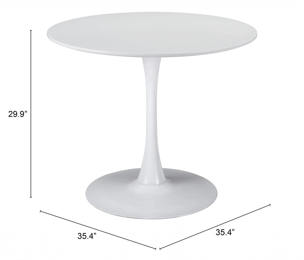35" Steel Pedestal Base Dining Table - Homeroots - Flyclothing LLC
