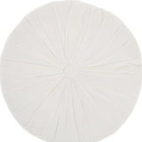 16" White Round Velvet Throw Pillow - Homeroots - Flyclothing LLC