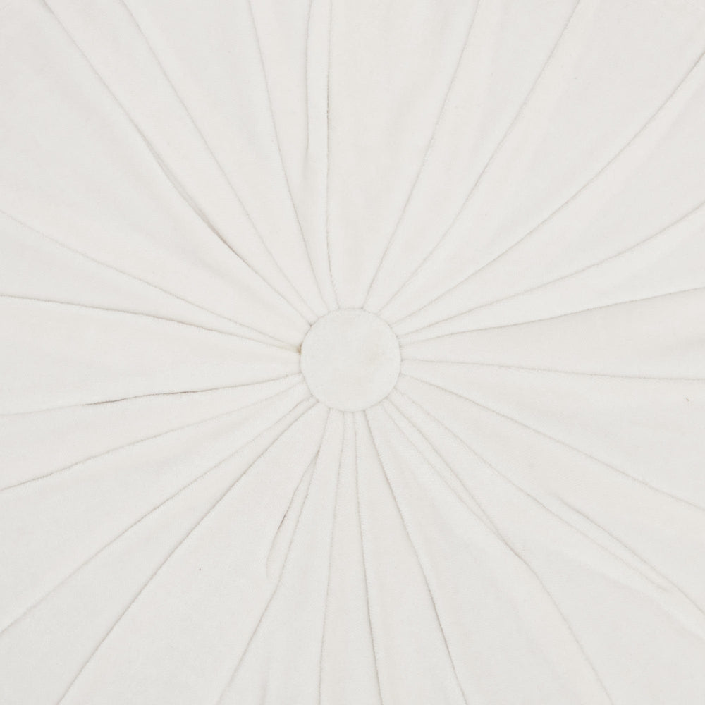 16" White Round Velvet Throw Pillow - Homeroots - Flyclothing LLC