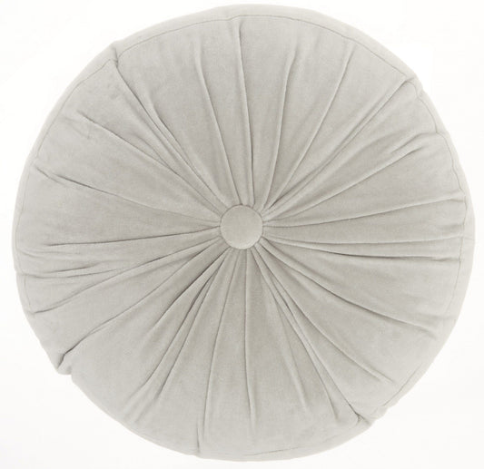 16" X 16" Light Gray Round Velvet Throw Pillow - Homeroots